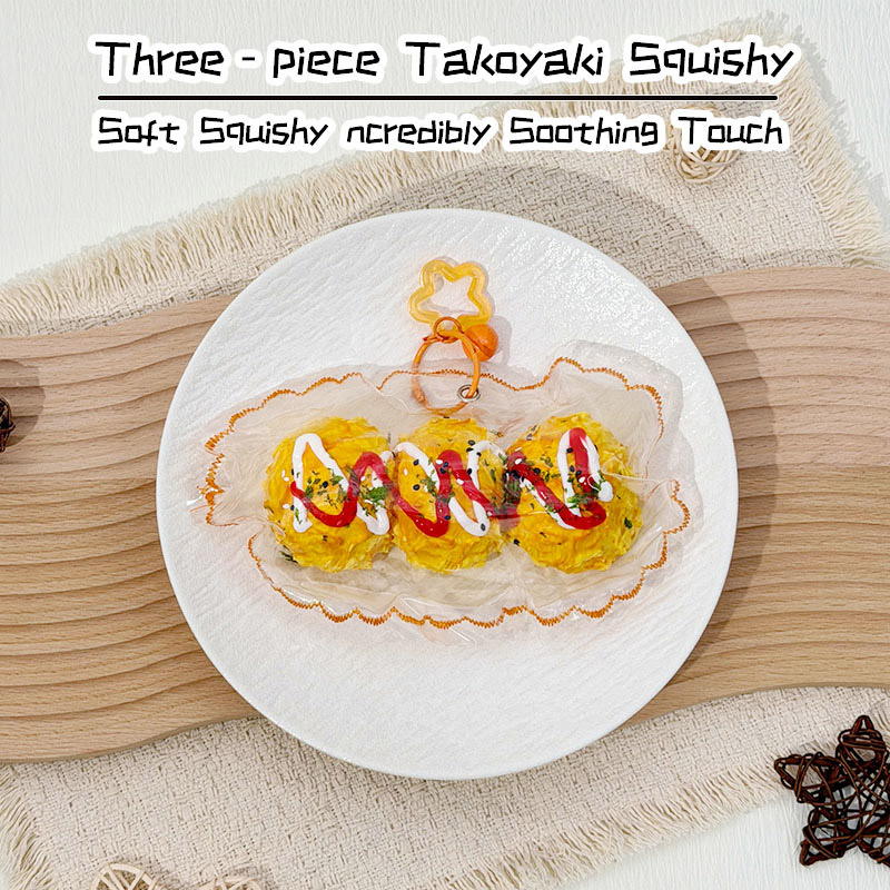 Juguete Squishy Takoyaki de tres piezas