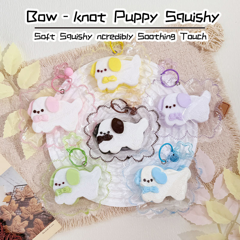 Juguete Squishy de Cachorro con Lazo